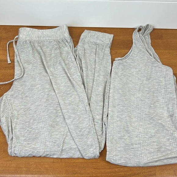 Tommy John second skin luxe rib set jogger and tank top size M oatmeal/grey - Picture 1 of 8